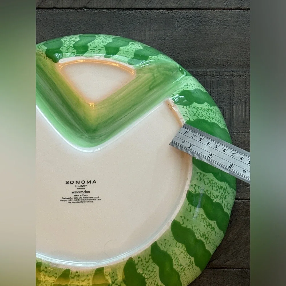 Williams Sonoma Watermelon Scalloped Divider Dish